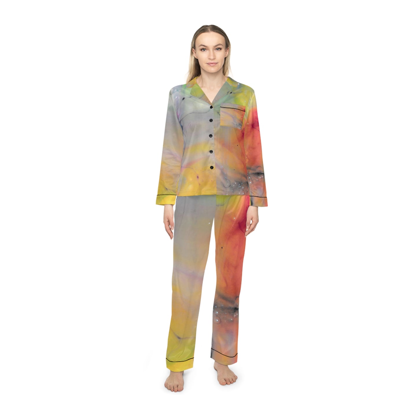 Pijamas de satén para mujer (AOP)