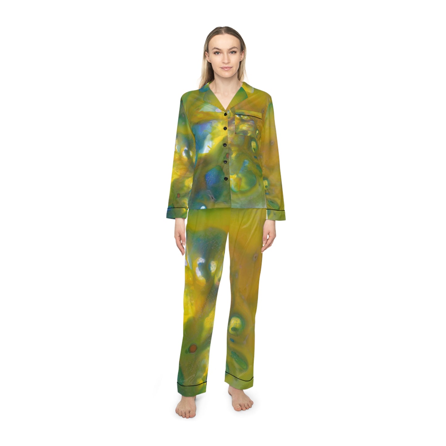 Pijamas de satén para mujer (AOP)