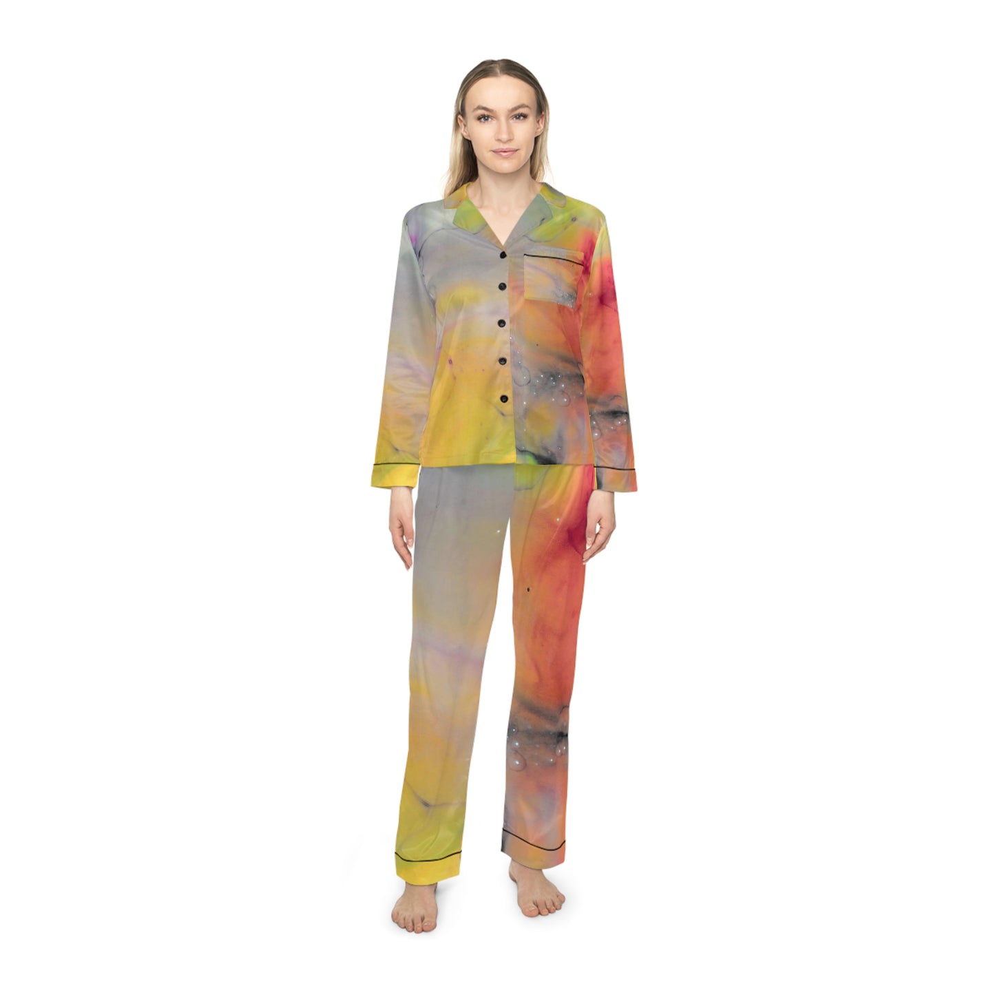 Pijamas de satén para mujer (AOP)