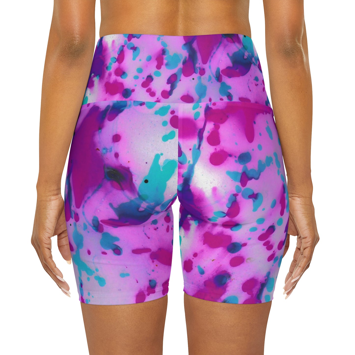 Pantalones cortos de yoga de cintura alta (AOP)