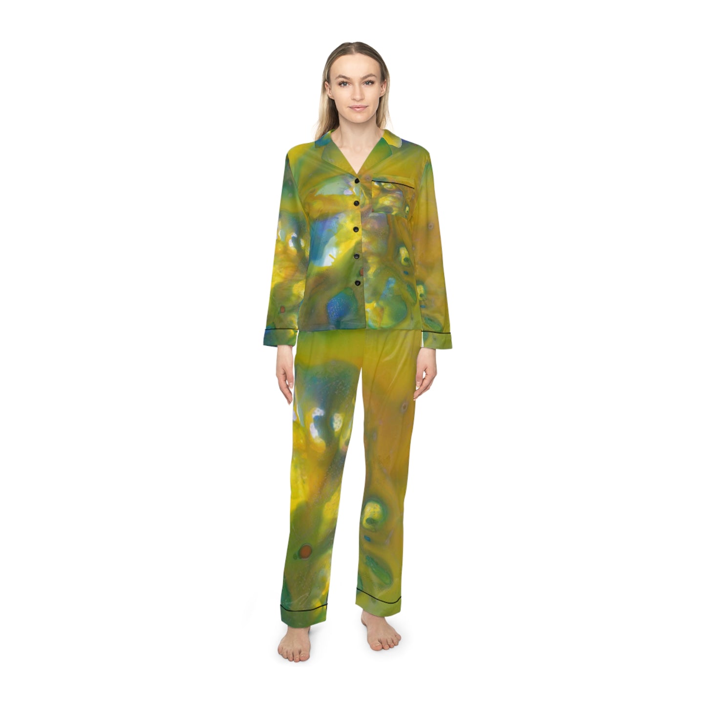 Pijamas de satén para mujer (AOP)