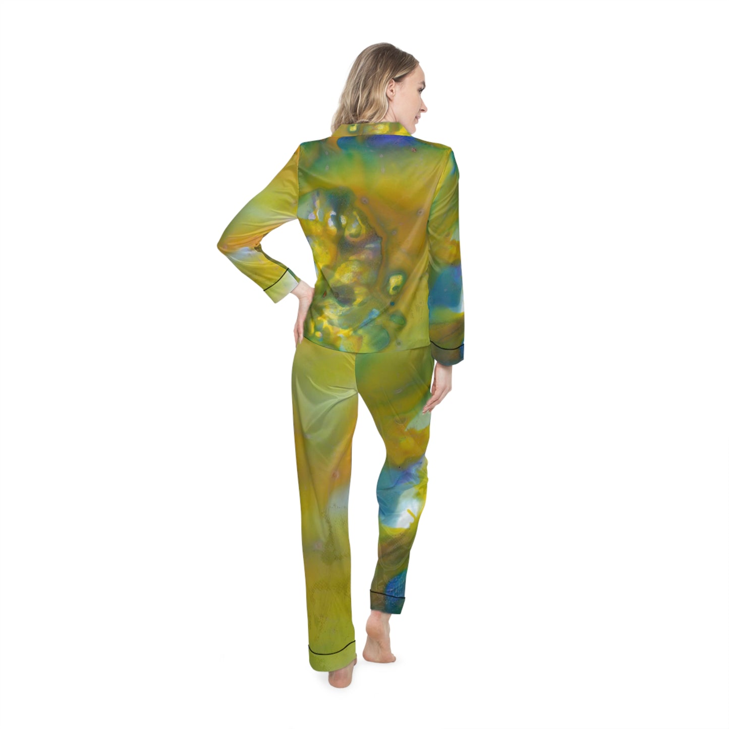 Pijamas de satén para mujer (AOP)