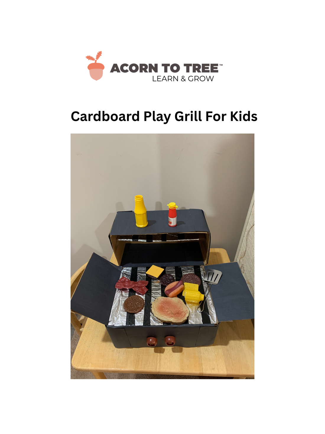 Cardboard Play Grill For Kids