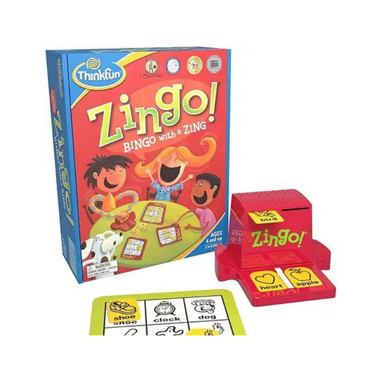 Acorn to Tree Educational Toy review of Zingo Bingo a prereading bingo game.