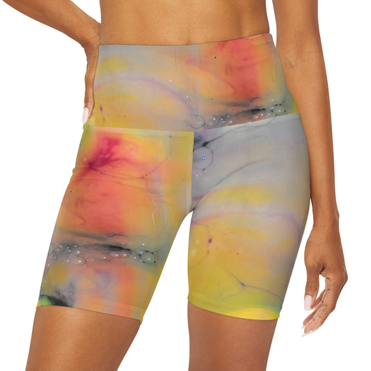 High Waisted Yoga Shorts (AOP)